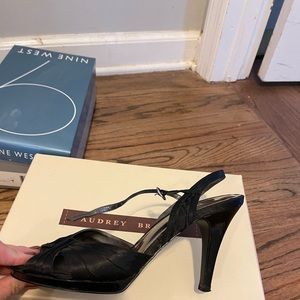 Black, Audrey Brook 7 1/2 platform strappy sandals